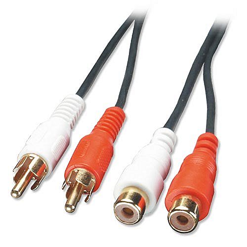 Audio Extension Cable 2 x Phono Male to 2 x Phono Fem. 2m