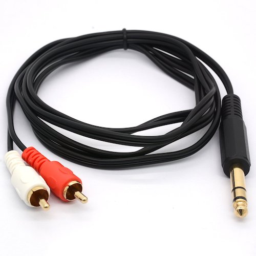 Jack 6.3mm male stereo - 2 RCA male Adapter Cable 5m