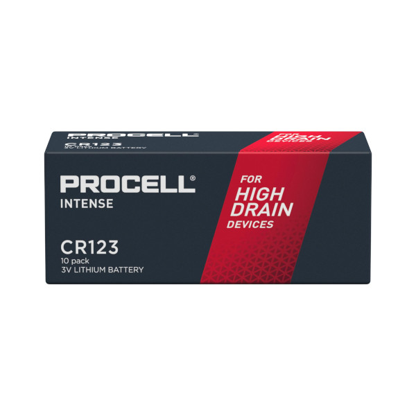 Procell Intense CR123 3V Lithium Battery - Box of 10