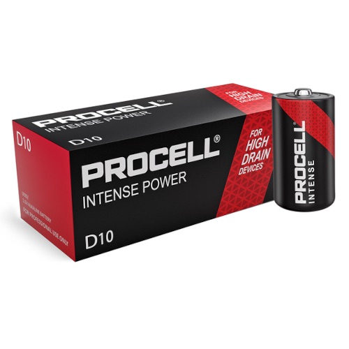 10 Batterie Torcia D 1.5V Procell Intense