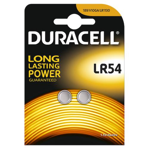 2 Duracell LR54 1,5V Alkaline Batteries