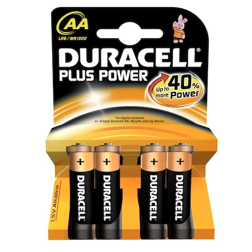 4 Batterie Stilo AA Duracell Plus Power