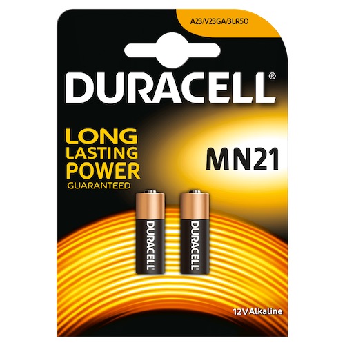 2 Piles MN21 Alcaline 12V Duracell Security